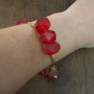 Bourbon and Bowties Red Gem Bracelet